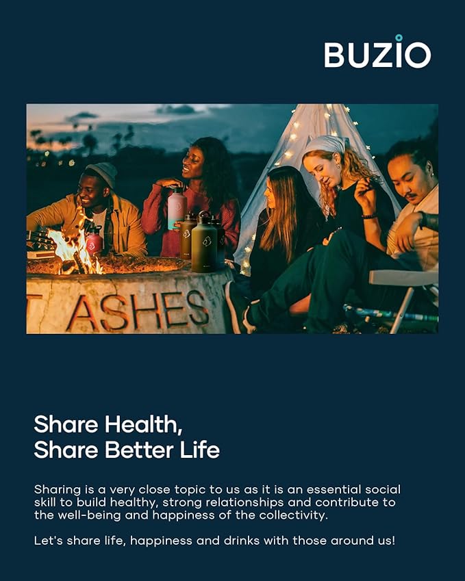 BUZIO 64 oz Water Bottle Insulated with Straw & 3 lid and Carrying Pouch, Leak Proof Half Gallon Stainless Steel Water Flask Jug, Cold for 48 Hrs Double Vacuum Thermo Canteen, BPA-Free, Bubble Gum