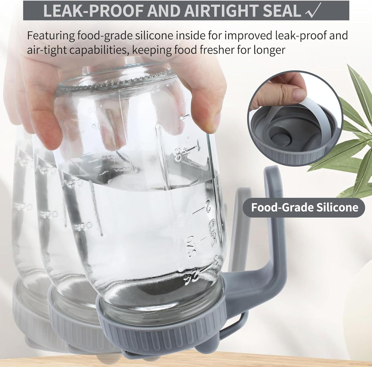 Glass Mason Jar Pitcher - 32oz Breast Milk Pitcher with Pour Spout Lid, Airtight Seal - Ideal for Cold Brew Coffee, Juice, Lemonade, and More - Premium Glass Jug for Beverages and Sun Tea