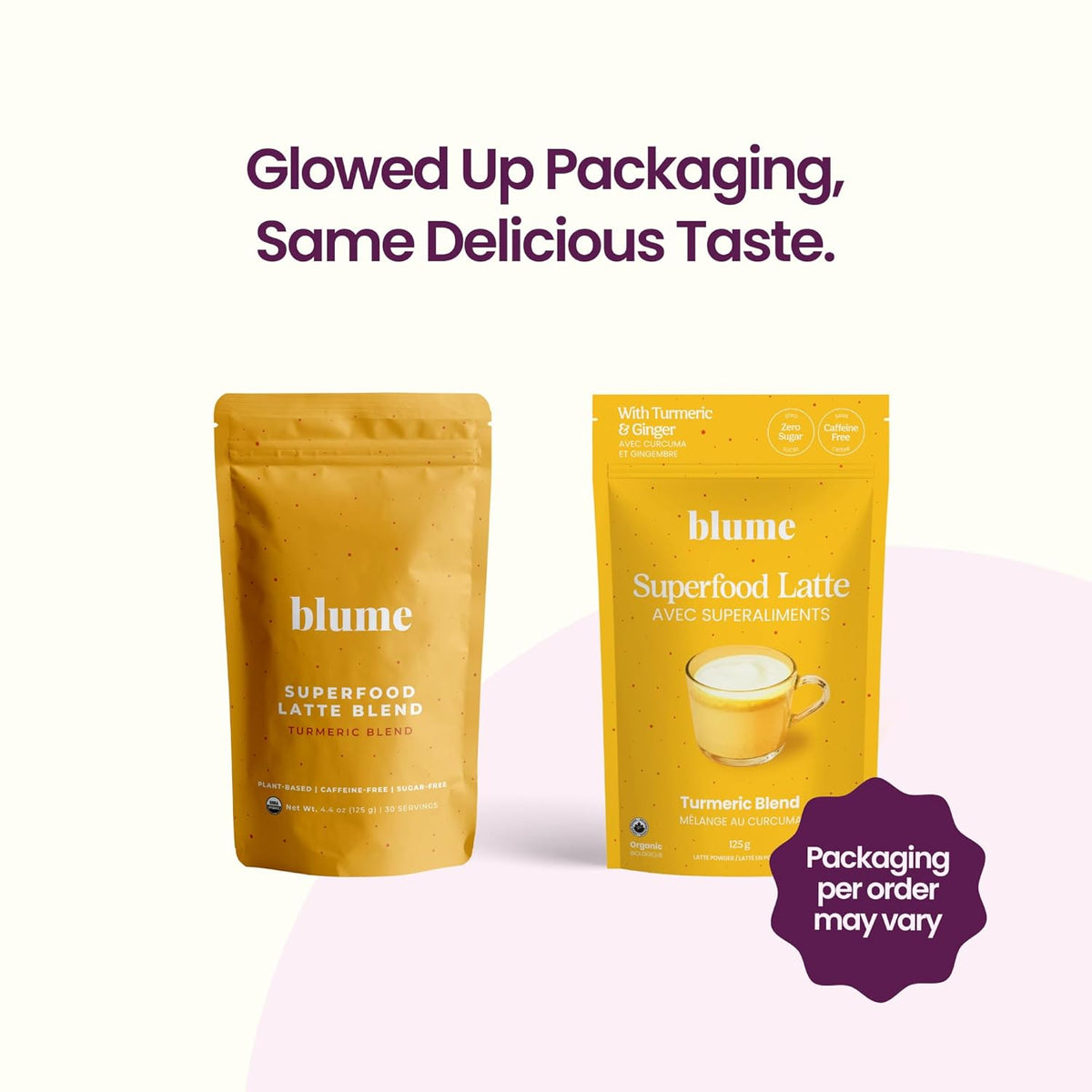 Blume Superfoods Latte - Turmeric Powder and Ginger Powder - Golden Milk, Cardamom, Ginger Root, Caffeine Free, Sugar-Free, Organic - Vegan, Keto Friendly, Gluten-Free - 25 Servings