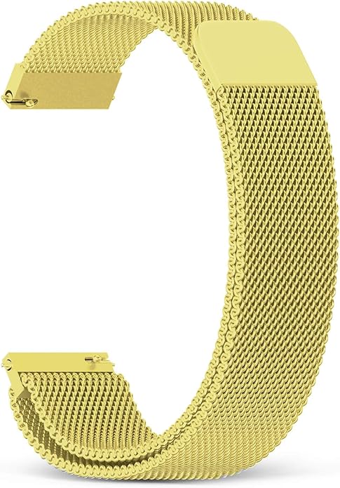 22mm Magnetic Stainless Steel Smartwatch Bands – Quick Release Milanese Loop Replacement Strap for Men Women – Stylish, Adjustable, Anti-Snag Edge, Comfortable Fit, Compatible with Smartwatches