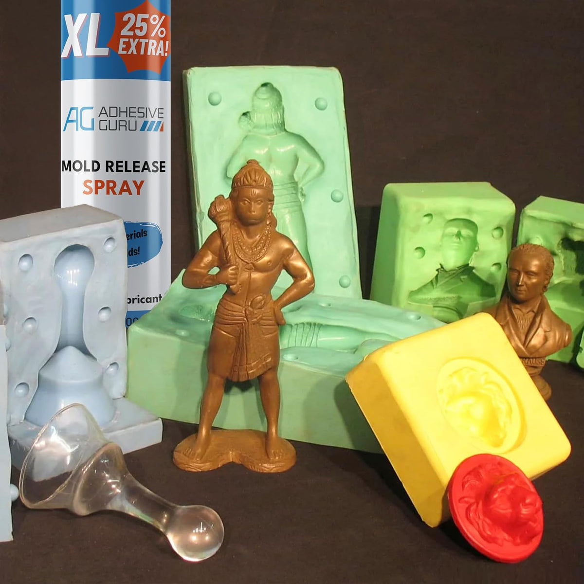 Silicone Mold Release Spray (4x16.9 fl oz / 500ml) Release Agent for Epoxy Resin, Candle & All Molds | Smooth, Non-Stick Lubricant for Easy Removal | 4 Pack, Molds are not Included