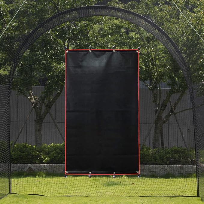 Baseball Batting Cage Backstop with Strike Zone Target - Heavy Duty 4x6/6x8FT PVC Backstop Net for Pitching Practice Backyard Training
