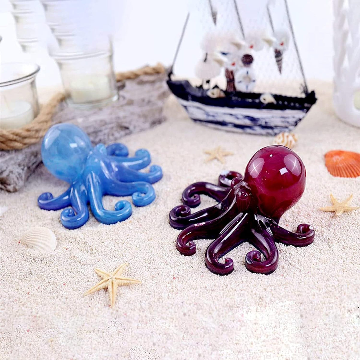 Octopus Resin Mold, Gasusen 3D Sea Animals Octopus Silicone Molds for Epoxy Resin Casting, Soap Candles Making, Home Decor Gifts, DIY Craft