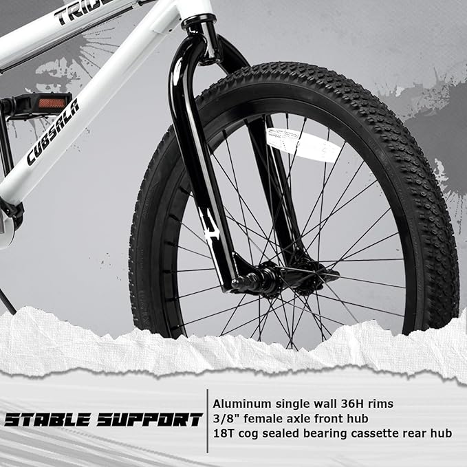 20 24 26 Inch BMX Race Bike Trident Bicycles Beginner-Level to Advanced Riders with 2 Pegs, Multiple Colors