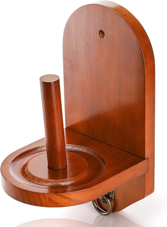 Wall Mounted Cone Chalk Holder, Solid Wood Pool Hand Chalk Holder, Billiards Pool Table Cone Chalk Holder with Beveled Edge and Hardware, Pool Table Accessories