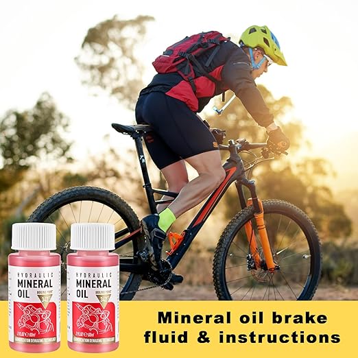 Brake Bleed Kit for Shimano, TEKTRO, TRP, SRAM/MAGURA/Formula/Hope, Hydraulic MTB Brake Bleed Kit for Shimano with M4-M7 Adapter, High Performance Mineral Oil Brake Fluid (2 * 60ml)