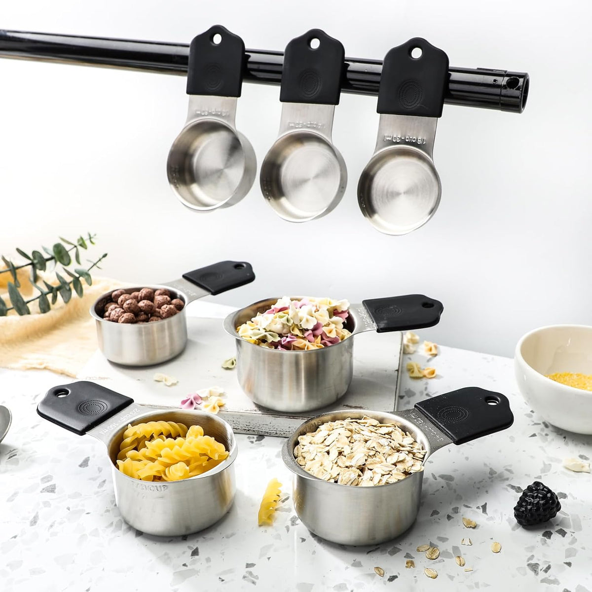 Magnetic Measuring Cups and Spoons Set of 17 Including 8 Stainless Steel Stackable Magnetic Measuring Cup 8 Magnetic Measuring Spoon with Leveler for Dry Liquid Ingredient