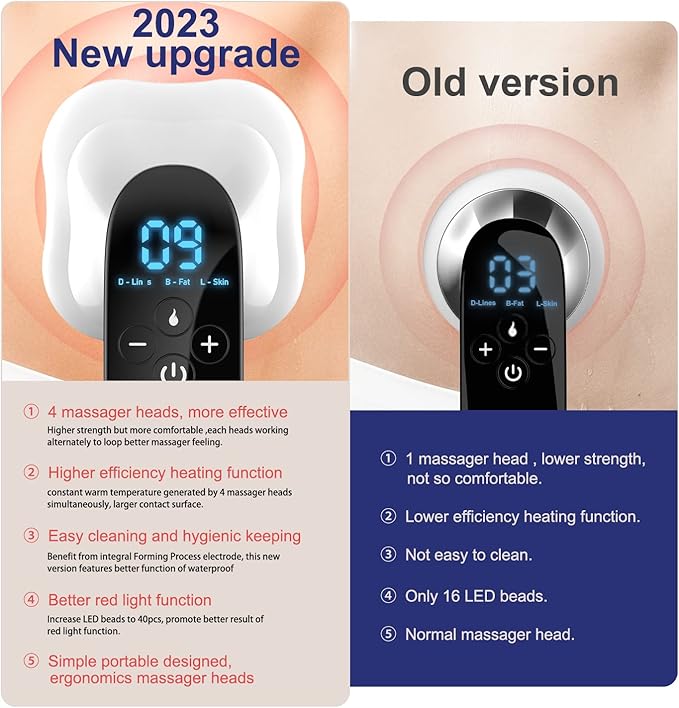 4 Heads Pro Max Version Cellulite Massager,Cordless Body Shaping Machine for Arms, Legs, Back.