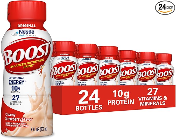 BOOST Original Ready to Drink Nutritional Drink, Creamy Strawberry, 8 fl oz (Pack of 24)