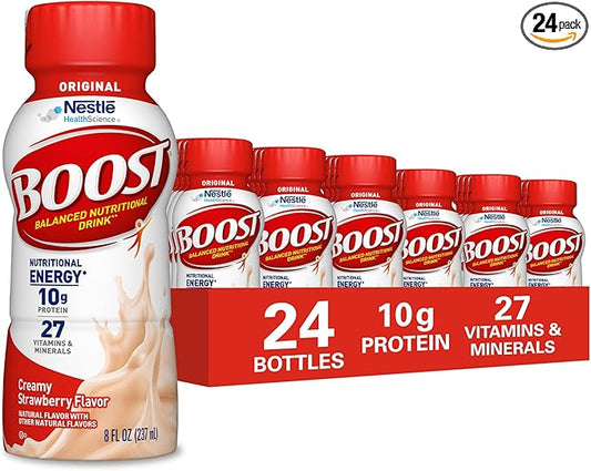 BOOST Original Ready to Drink Nutritional Drink, Creamy Strawberry, 8 fl oz (Pack of 24)