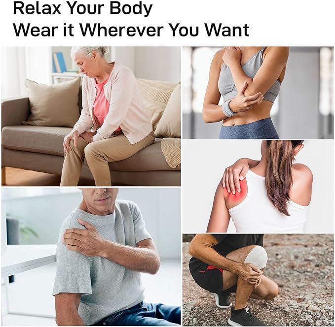 8 Modes & 20 Intensities Cordless Knee Massager with Heat [2025 Upgraded] Knee Brace for Arthritis Pain Relief,Muscle Relaxation,Heating Pad for Knee Shoulder Elbow,Gifts Ideas(Gray