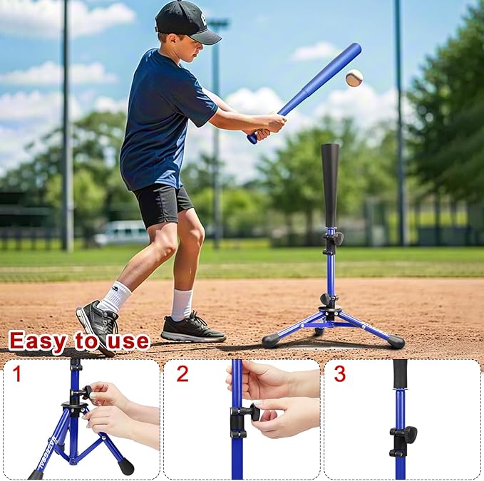 Baseball Tee for Kids,Youth Stand Set,Teeball Set,Youth Baseball,Softball Batting Tee Set,Easy Adjustable Height