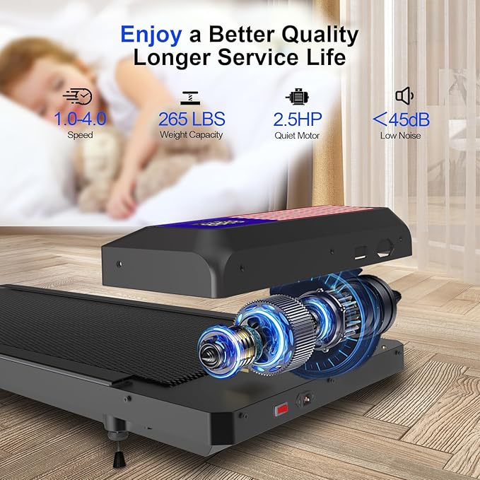 2 in 1 Treadmill and Walking Pad for Home/Office, Walking Treadmill with Remote Control, APP, and LED Display