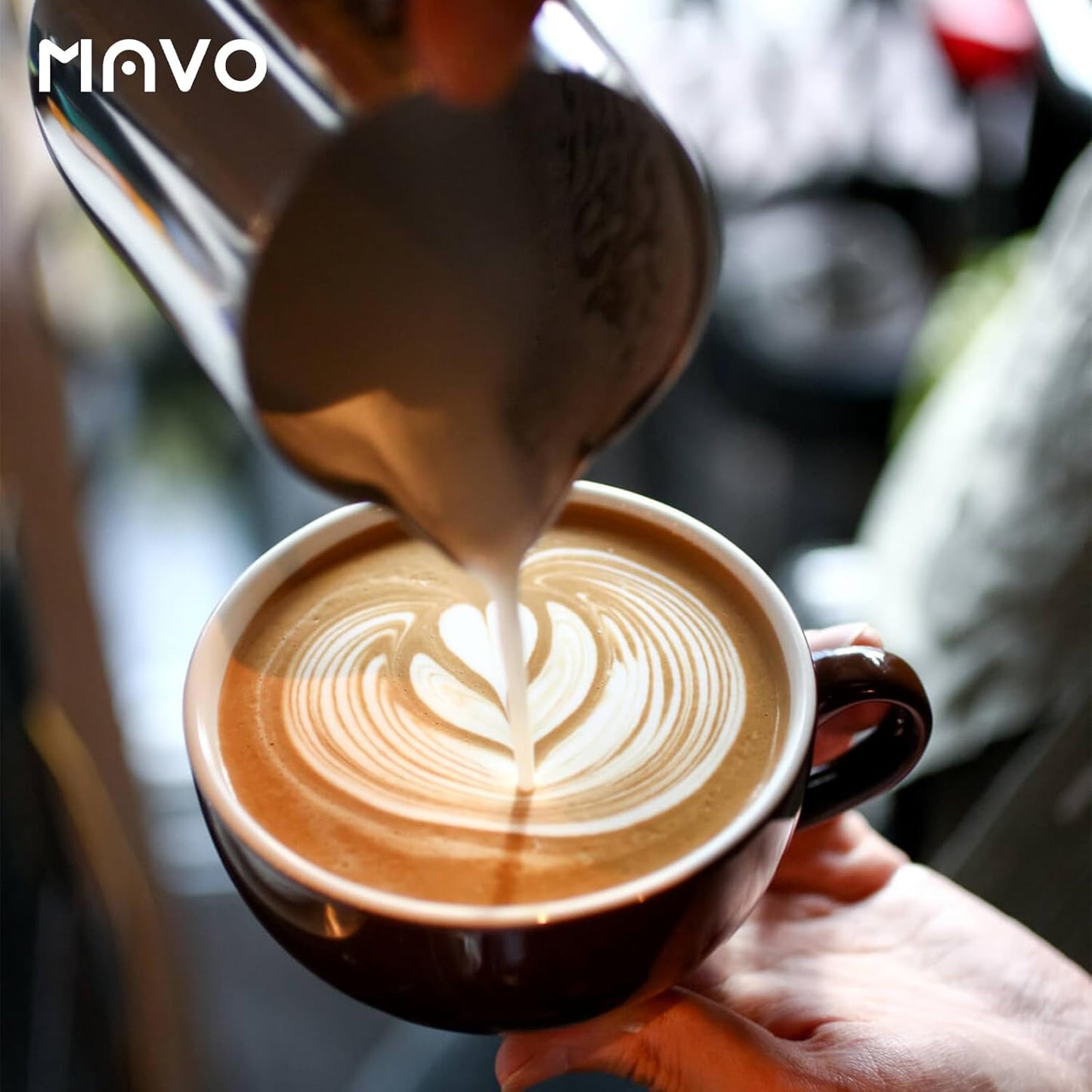 Milk Frothing Pitcher Steaming Pitchers Stainless Steel Milk/Coffee/Latte/Cappuccino Steam Pitchers Milk Jug Cup (600ml/20oz Set)