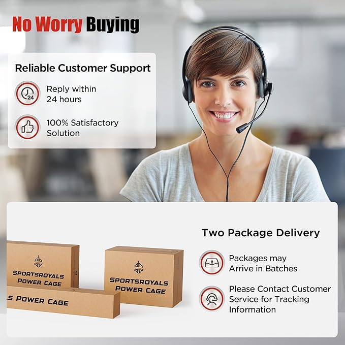 Sportsroyals Power Cage,1600lbs Multi-Function Power Rack with Adjustable Cable Crossover System and More Training Attachment, Weight Cage for Home Gym