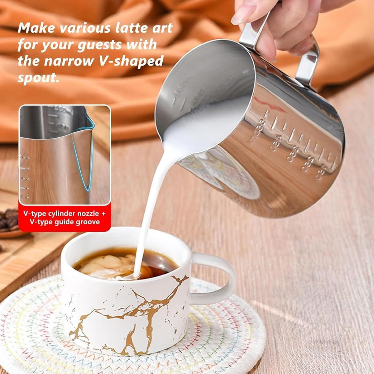 Coffee Tamper, 22 PCS Espresso Accessories Kit Including 51mm Coffee Tamper WDT Tool Tamper Mat Coffee Stirrer Latte Art Pen Milk Frothing Pitcher Coffee Stencils