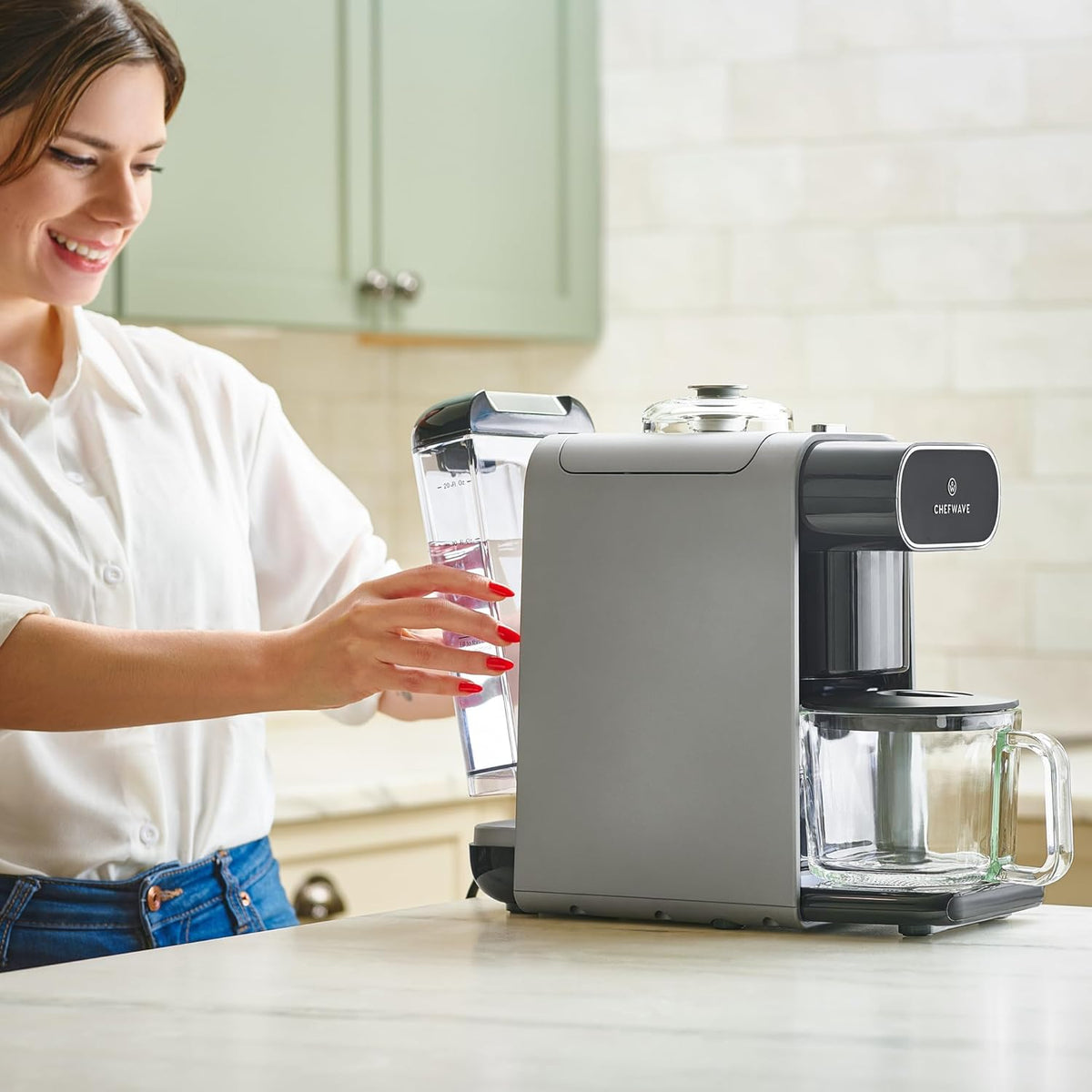 ChefWave Milkmade Non-Dairy Milk Maker – 6-in-1 Vegan Plant-Based Milk Machine with Auto Clean, Delay Start & Glass Pitcher – Almond, Oat, Soy, Cashew, Coconut, Macadamia Milk Maker & Nut Platter