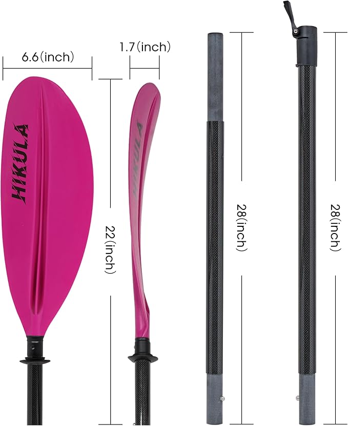 Adjustable Kayak Paddle with Carbon Shaft and PP Blade Available in 220-230/220-240/230-250cm Floating Lightweight Kayak Oars with Original Pattern