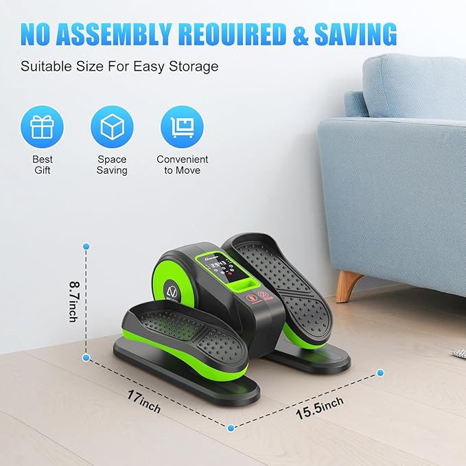 ANCHEER Under Desk Elliptical, Electric Leg Exerciser While Sitting for Seniors, Fully Assembled Motorized Ellipse Leg Exerciser Seated Elliptical Machine with 12 Adjustable Speeds