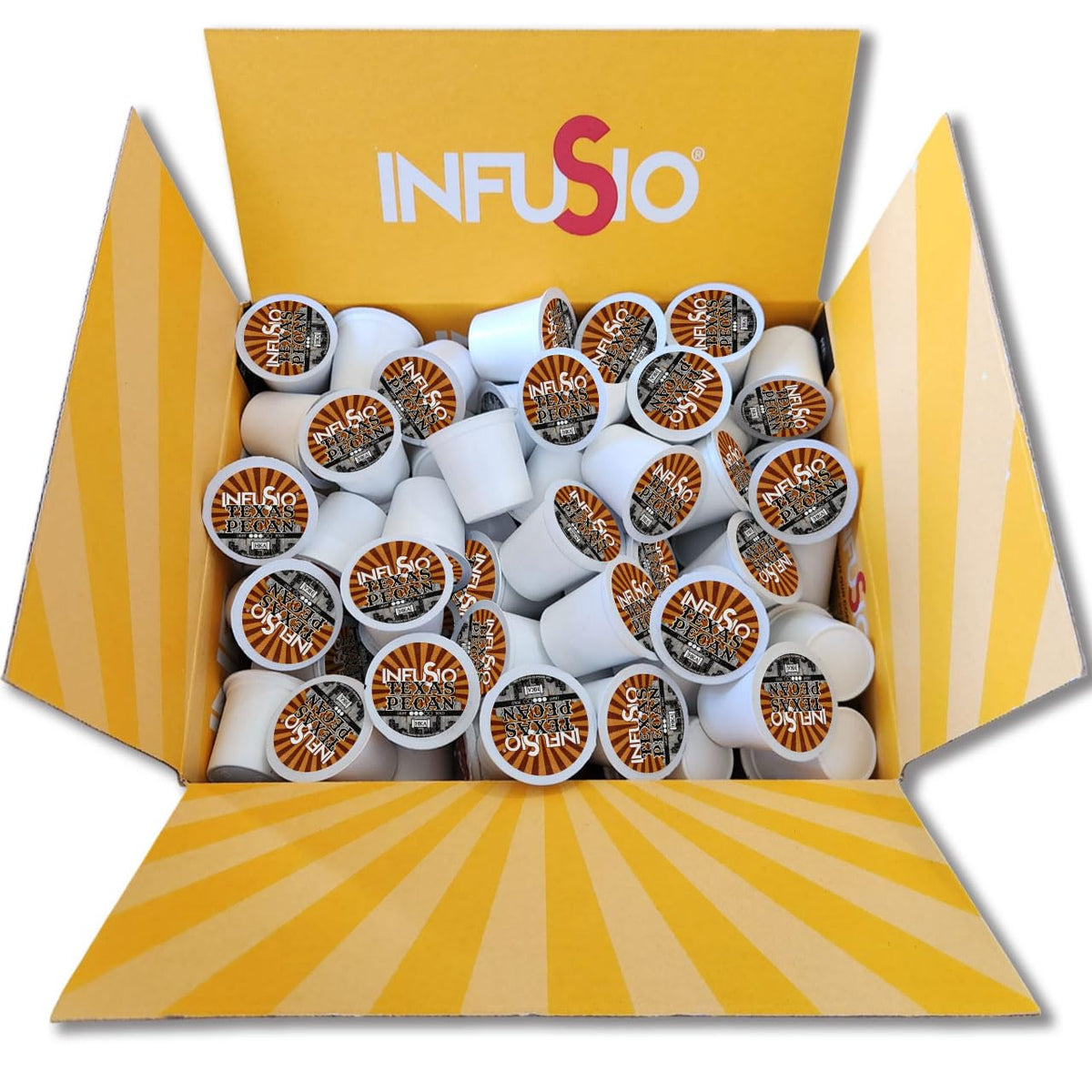 InfuSio Texas Pecan Coffee pods, Single Serve Coffee Pods for Keurig K Cups Brewers - Premium Roasted 96 count
