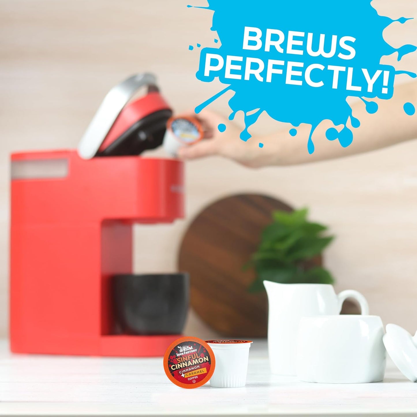 Java Factory Coffee Pods Cinnamon Flavored Coffee Compatible with K Cup Brewers Including 2.0, Sinful Cinnamon, 40 Count