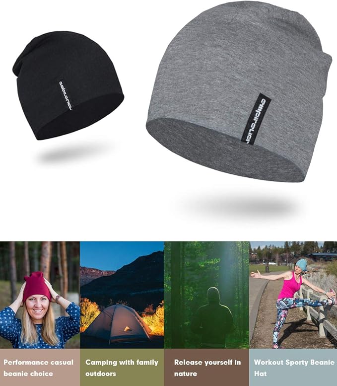 9" Multifunctional Lightweight Beanies Hats Snug Fitting, Running Skull Cap Helmet Liner Sleep Caps