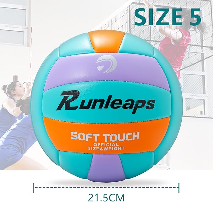 Beach Volleyball Official Size 5 Soft Waterproof Volleyball Sand Sports PU Ball for Indoor, Outdoor, Pool, Gym, Training