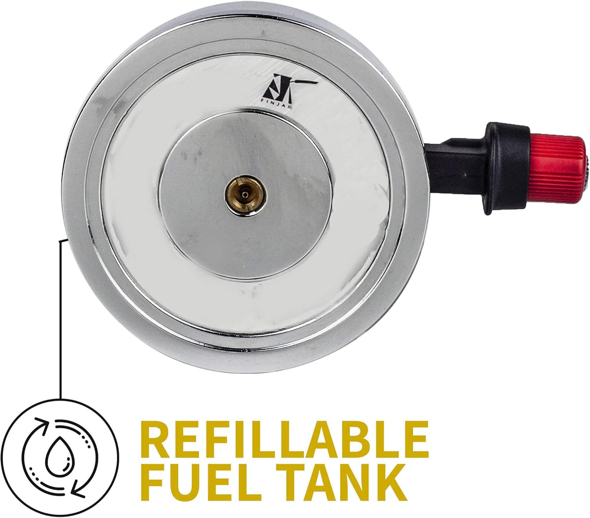 Portable Countertop Butane Burner by Finjan- Portable Butane Burner for Indoor Use. Ideal for Lab or Home- Syphon Coffee Making, Fondue Warmer, S’mores Maker