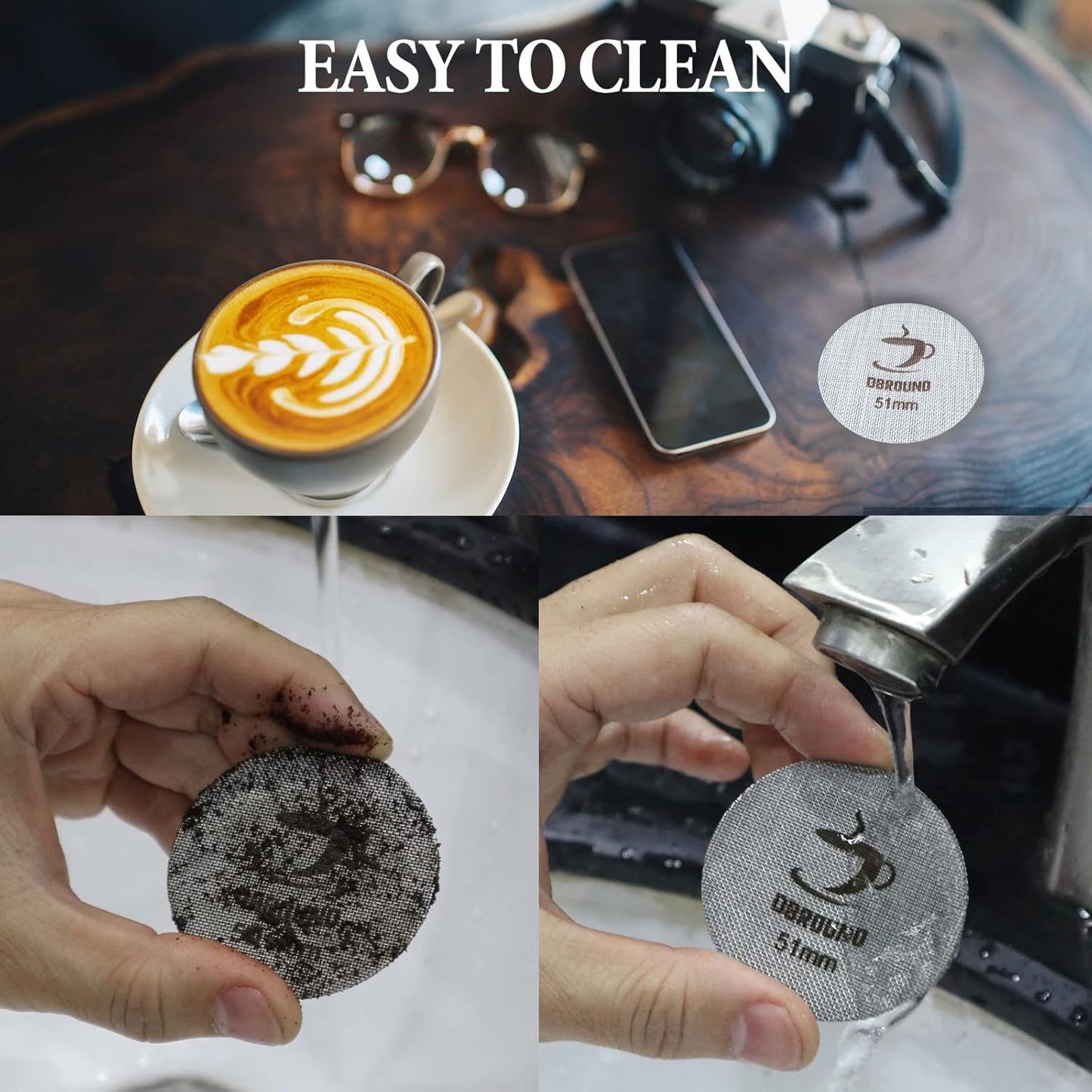 58.5mm Espresso Puck Screen - Coffee Maker Mesh Filter, Reusable 1.7mm 150μm Espresso Filter Screen, Professional Espresso Coffee Accessories for 58mm Espresso Portafilter Filter Basket