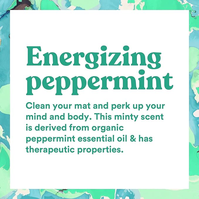 ASUTRA Yoga Mat Cleaner Spray Refill (Energizing Peppermint), 16 fl oz - No Slippery Residue, Organic Essential Oils, Deep-Cleansing for Fitness Gear & Gym Equipment