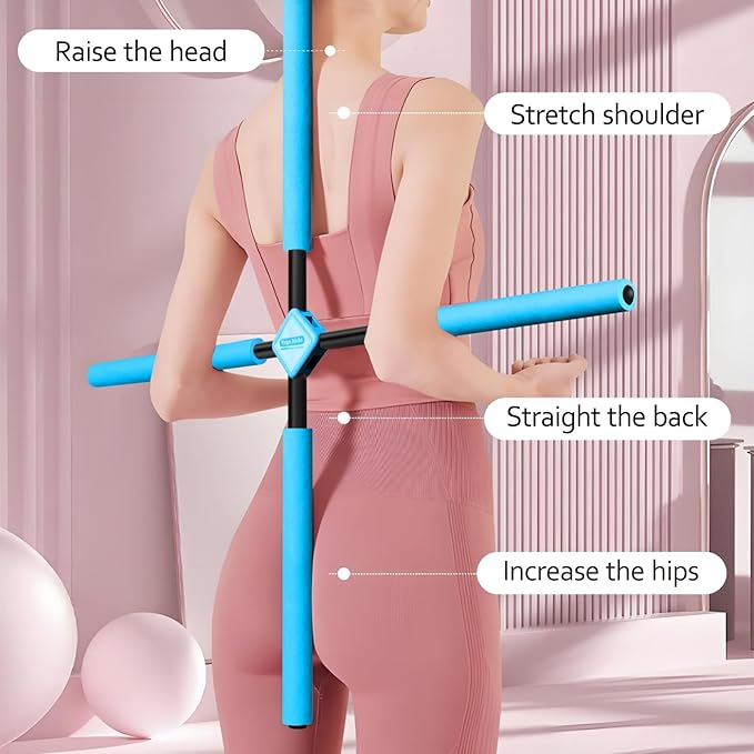 Back Straightener Posture Corrector|Yoga Stick Stretching Tool for Women and Men|Portable Posture Corrector Pole,Stretch Mobility Stick, Physical Workout Exercise Dowel