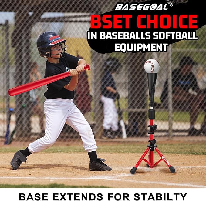 Baseball Tee for Kids,Youth Stand Set,Teeball Set,Youth Baseball,Softball Batting Tee Set,Easy Adjustable Height