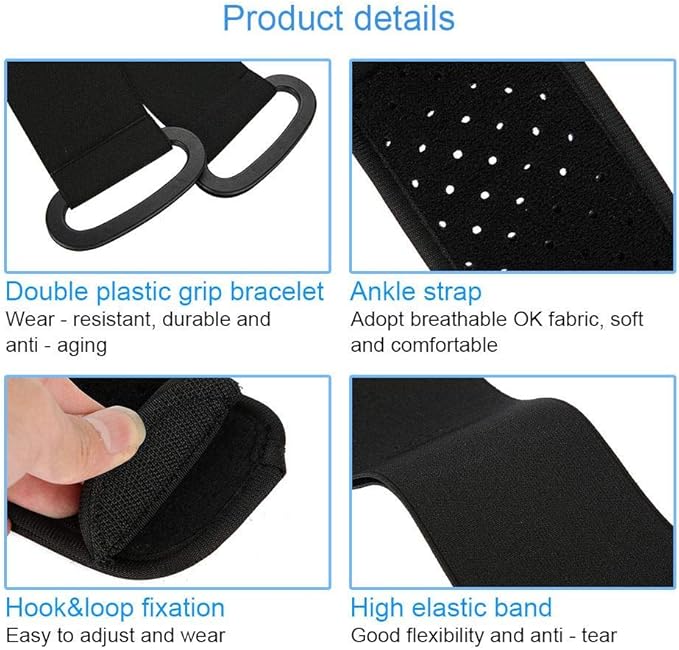 ZJchao Stretching Strap Yoga Strap, Foot Drop Fascitis Plantar Ankle Training Belt, Exercise Strap, Black, OK Cloth