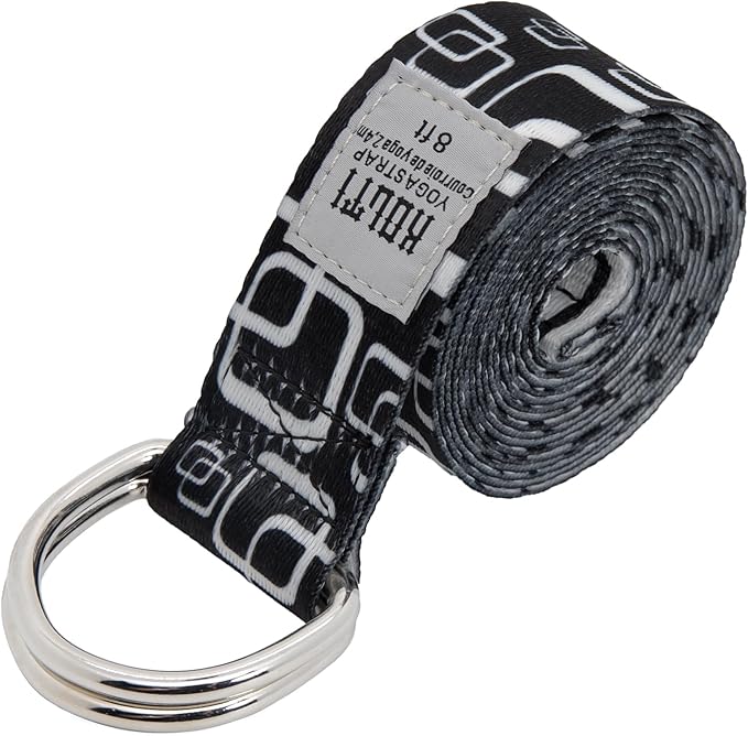 Yoga Exercise Adjustable Straps 8FT with Durable D-Ring for Pilates & Gym Workouts | Hold Poses, Stretch, Improve Flexibility & Maintain Balance