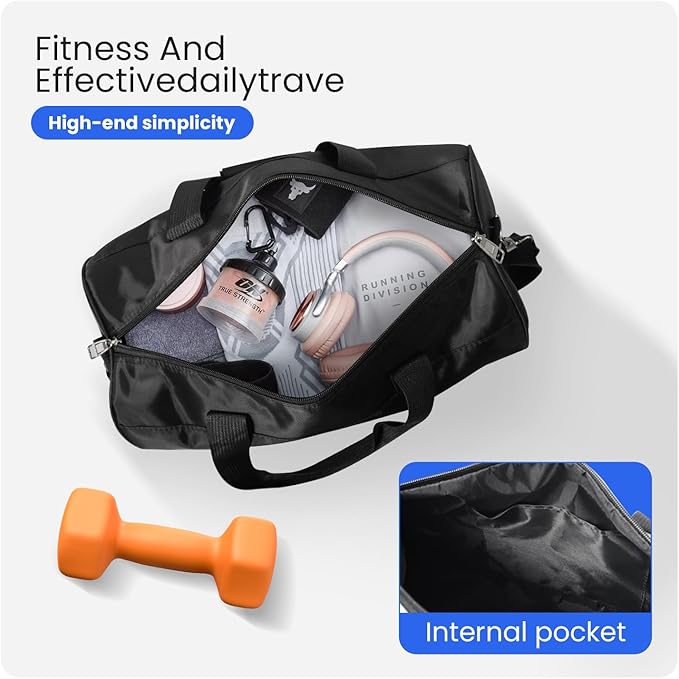 C&F BOGMOST Small Gym Bag for Travel & Duffel - 17 Inch Lightweight Carry On Bag for Men & Women, Mini Duffel Bag,Perfect for Sports, Weekend Trips, and Overnight Stays, Beige