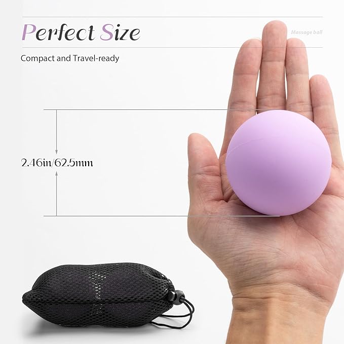 Massage Lacrosse Balls for Myofascial Release,Yoga Deep Tissue Massage,Trigger Point Therapy and Foot Plantar Fasciitis,Muscle Soreness Massager Ball (2 Packs) (Blue)