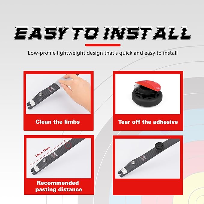 Archery Bow Stabilizer Solid Rubbe Limbs Vibration Damper for Youth Compound Bows, 2-Pack