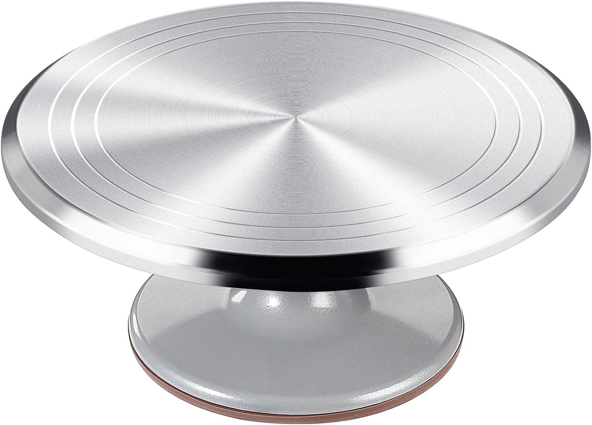12 Inch Round Aluminum Tall Revolving Cake Decorating Stand,Cake Turntable, Rotating Cake Stand,Cake Spinner Turntable for Decorating,Cake Turntable for Decorating,Professional Cake Decorat Spin Kit