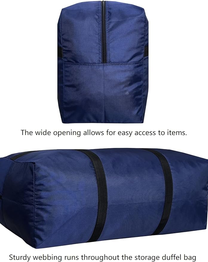 Extra Large Storage Duffle Bag with Zippers and Handles, Big Foldable Duffle Bag for Travel