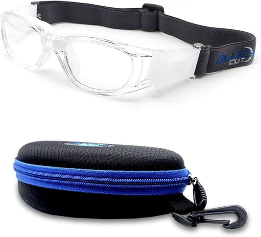 BLUE CUT Safety Basketball Goggles For Kids for Outdoor Sports Activities Anti Fog Replaceable to Prescription Lenses