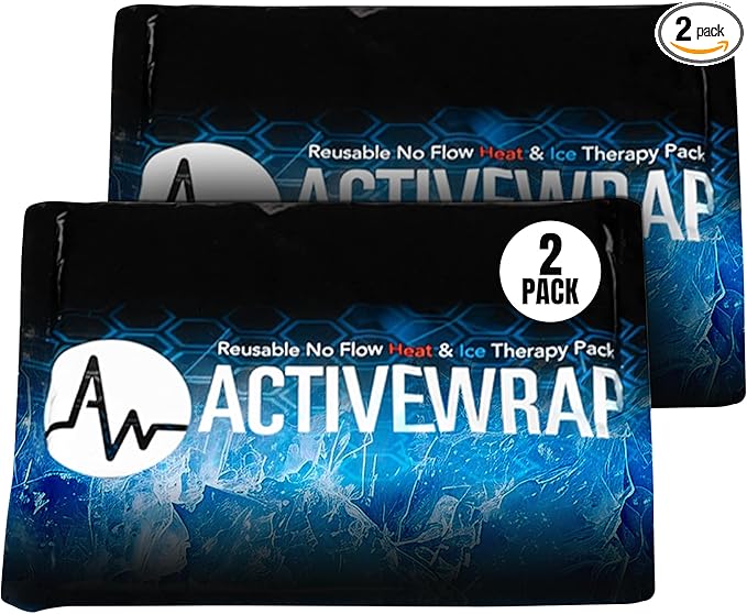 Activewrap Reusable Ice Packs for Injuries - Hot and Cold Gel Compress for Injury Recovery and Pain Relief, Soft, Flexible, Leakproof Pad for Back, Knee, Hip, & Shoulder - Small (4.5X 6.5 inches)