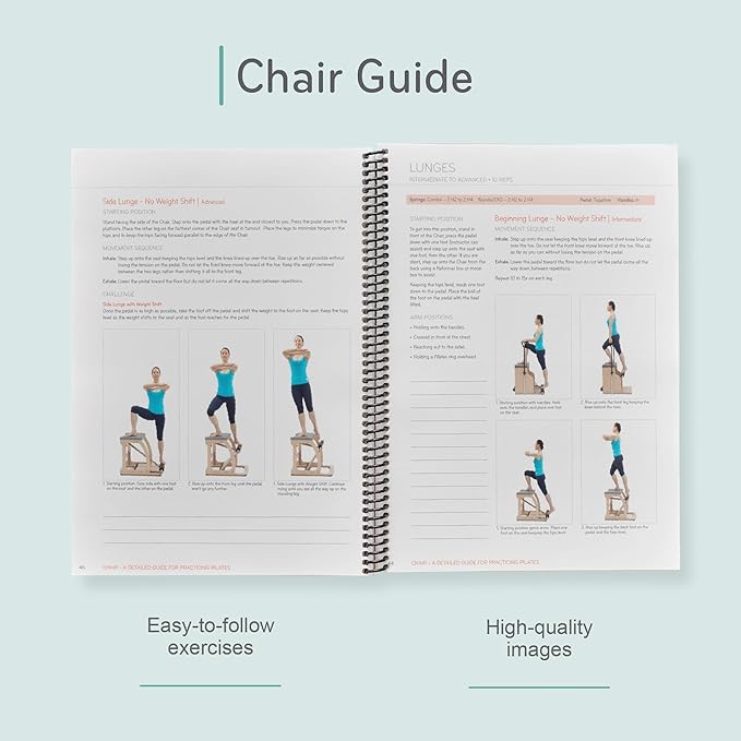 Balanced Body Pilates Chair Guide, Pilates Chair Guide for Workout Equipment, for Home Gym or Studio Use
