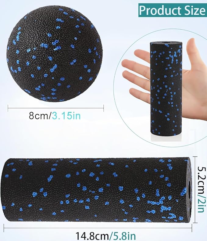 Mini Foam Roller - Muscle Massage Rollers for Trigger Point Therapy, Myofascial Release, Deep Tissue Fitness Massage & Relax Tight Muscles, Peanut Ball