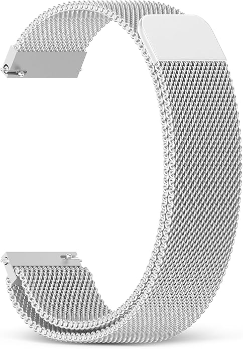 22mm Magnetic Stainless Steel Smartwatch Bands – Quick Release Milanese Loop Replacement Strap for Men Women – Stylish, Adjustable, Anti-Snag Edge, Comfortable Fit, Compatible with Smartwatches