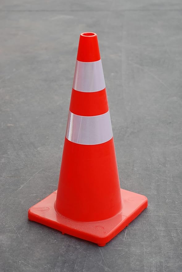 6, 9, 12, 18, 28 Inch Sports Training Traffic Cones - Durable Orange Cones for Soccer, Football, Basketball, Agility Drills, Parking, Safety, Road Use (Set of 12)