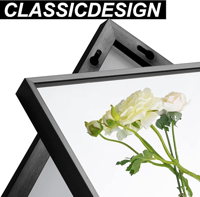 Black Bathroom Mirror for Wall, 30x55 Inch Rectangle Mirrors with Metal Frame, Modern Vanity Wall Mirror Decor for Entryway Hangs, Bathroom Living Room Horizontal or Vertical