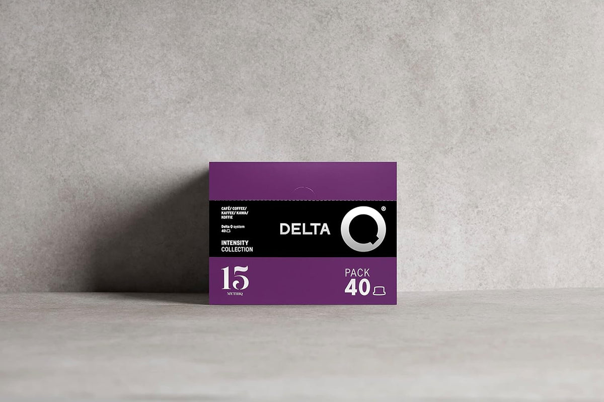 Delta Q - MythiQ Espresso Pods for Delta Q machines, Intensity 15, Notes of Cocoa, Chocolate, and Toasted Nuts, 40 Coffee Capsules