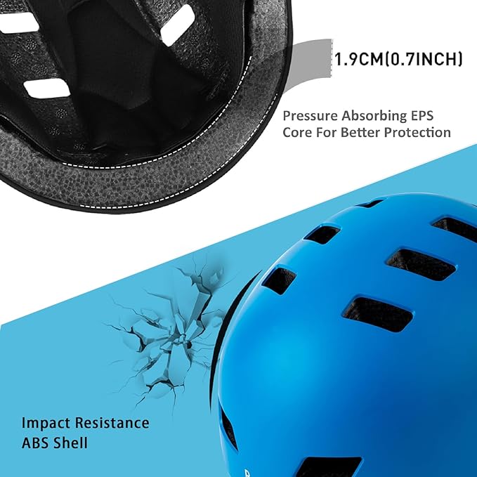 Bike Helmet 3 Sizes for Teenager Kids Youth Adults,Bavilk Skateboard Helmet Adjustable Multi-Sport Bicycle Cycling Scooter Roller Skate Inline Skating Rollerblading for Girls Boys Women Men Teen