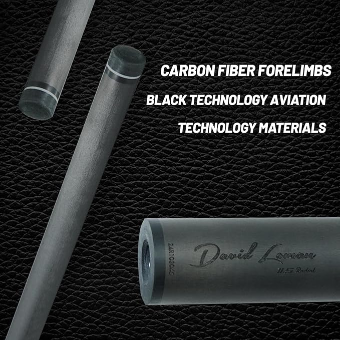 29.13" /Radial Wavy 3/8-10 3/8-11 3/8-14 Uni-Loc 5/16-18 Carbon Pool Cue Single Shaft, Low Deflection Technology, Ultra-Smooth, pro Taper, Easy to Control