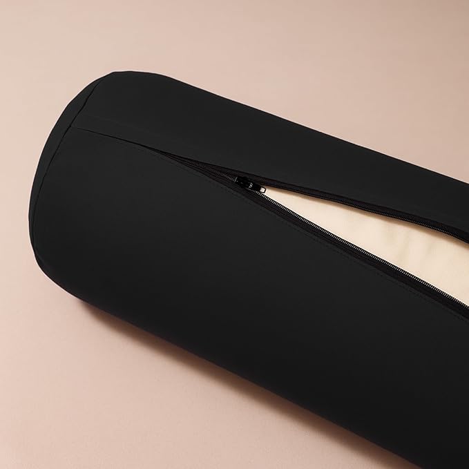 Yogikuti Iyengar Yoga Bolster for Restorative Yoga and Meditation – Lightweight Cotton Support Pillow with Handle for Easy Carry, Versatile for Pose Modification, Balance, Back Relief, and Relaxation